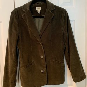 EUC LLBean dark olive fully lined corduroy blazer. Size 4 - feels like a 6.